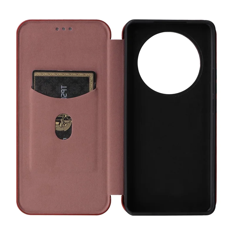 Per Realme 13 Pro 5G / 13 Pro+ 5g Case di Texture in Fibra di Carbonio Copertina di Telefono in Pelle PU - Marrone