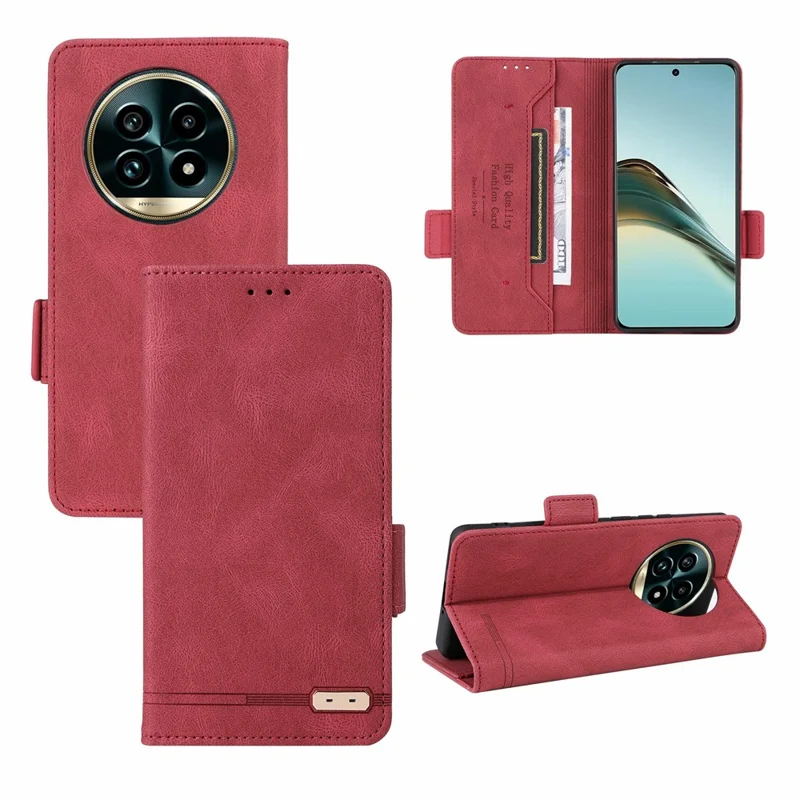 Для Realme 13 Pro 5g / 13 Pro+ 5g Case Cemine Wallet Flip Phone Cope с Аппаратным Декором - Роза