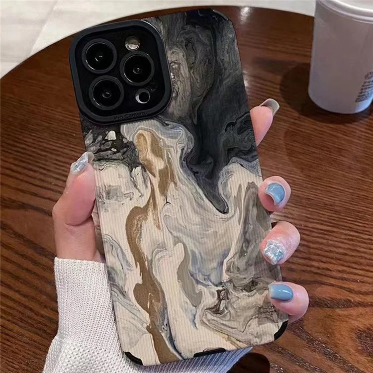 Pour Iphone 16 Pro Case Ink Splatter Design pu Leather + Tpu Téléphone