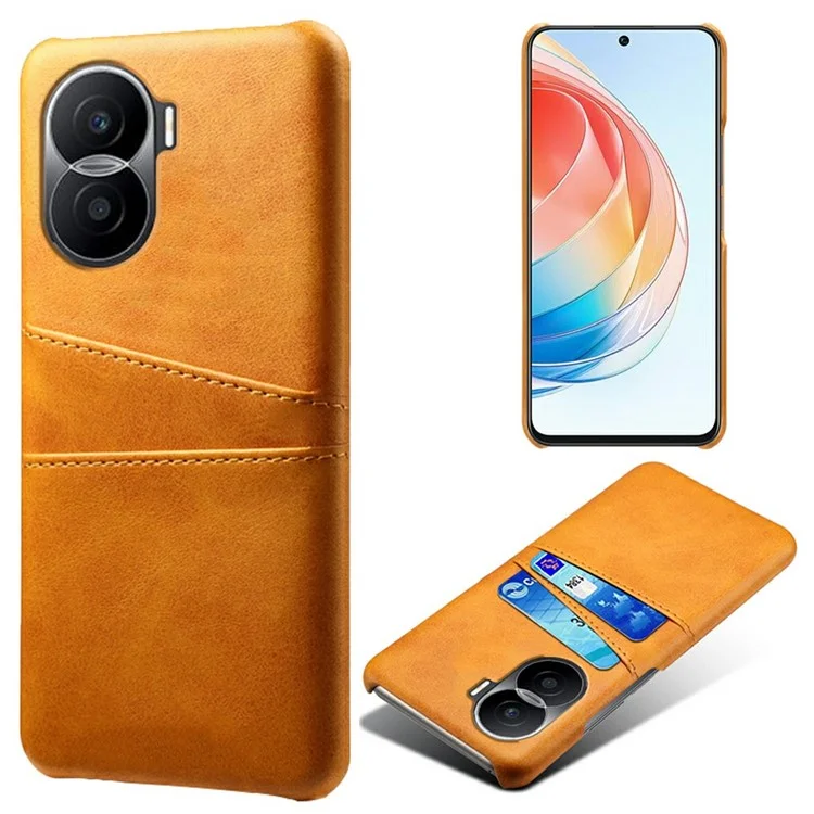 Per Onore X40i 5 g di Slot a Doppia Scheda Case PU Copertina di Telefono Protettivo Per PC Duro Rivestito PU - Arancia