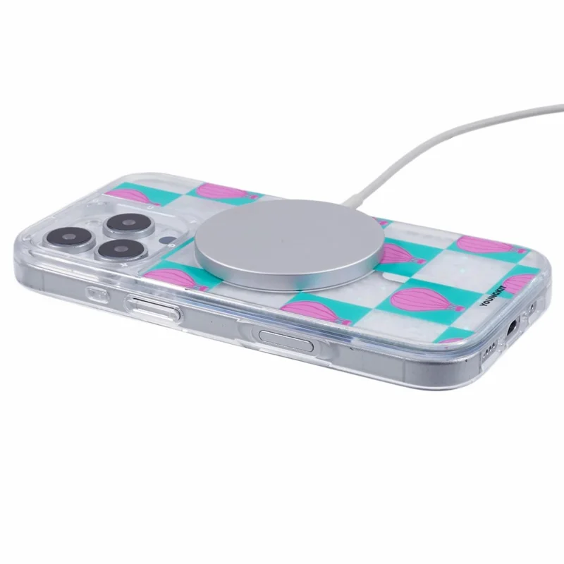 Youngkit Pour Iphone 16 Pro Case Compatible Avec Magsafe Waterfall Quicks Sands pc + Tpu Téléphone - Petite Montgolfière