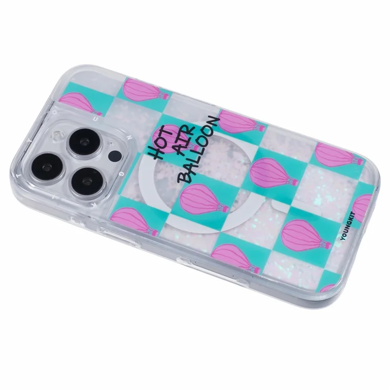Youngkit Pour Iphone 16 Pro Case Compatible Avec Magsafe Waterfall Quicks Sands pc + Tpu Téléphone - Petite Montgolfière