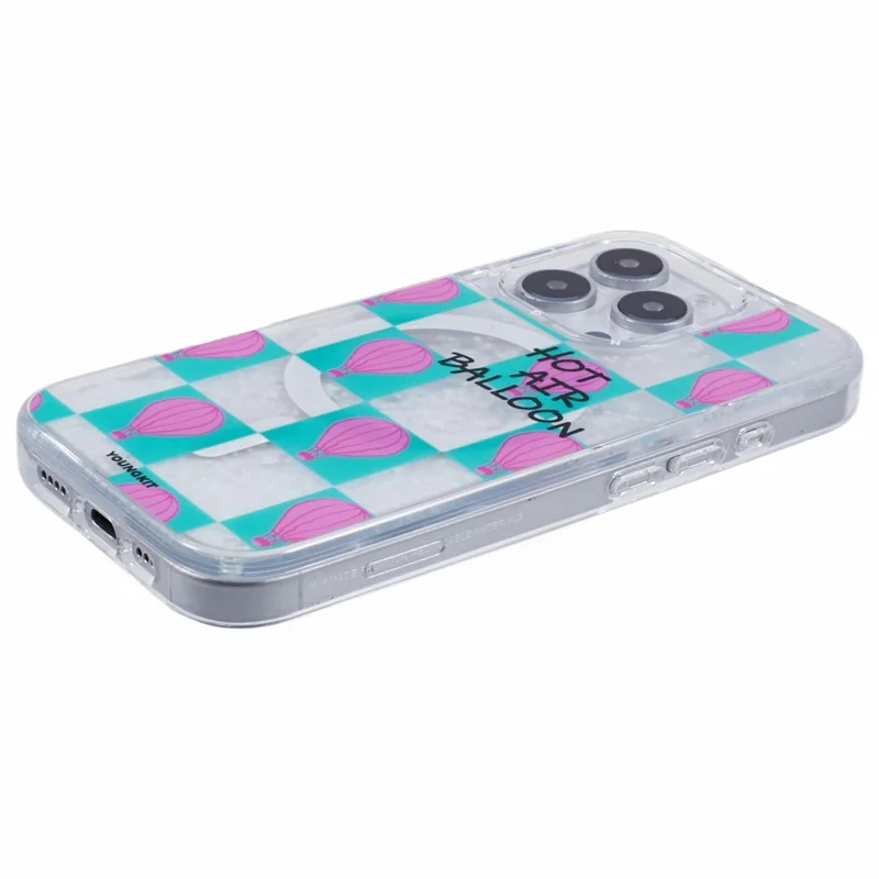Youngkit Pour Iphone 16 Pro Case Compatible Avec Magsafe Waterfall Quicks Sands pc + Tpu Téléphone - Petite Montgolfière
