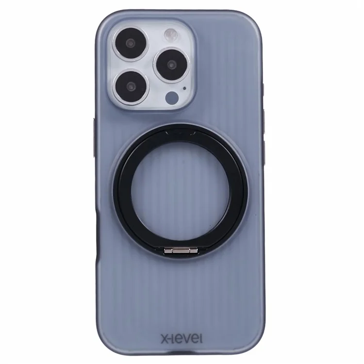 Leveau x Pour L'iphone 16 Pro Case Rotation Magnetic Kickstand pc + Tpu Téléphone - Noir