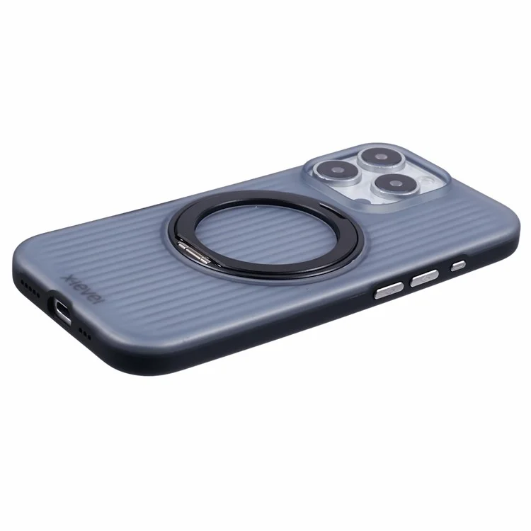 Leveau x Pour L'iphone 16 Pro Case Rotation Magnetic Kickstand pc + Tpu Téléphone - Noir