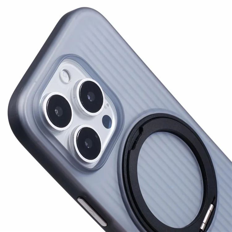 Leveau x Pour L'iphone 16 Pro Case Rotation Magnetic Kickstand pc + Tpu Téléphone - Noir