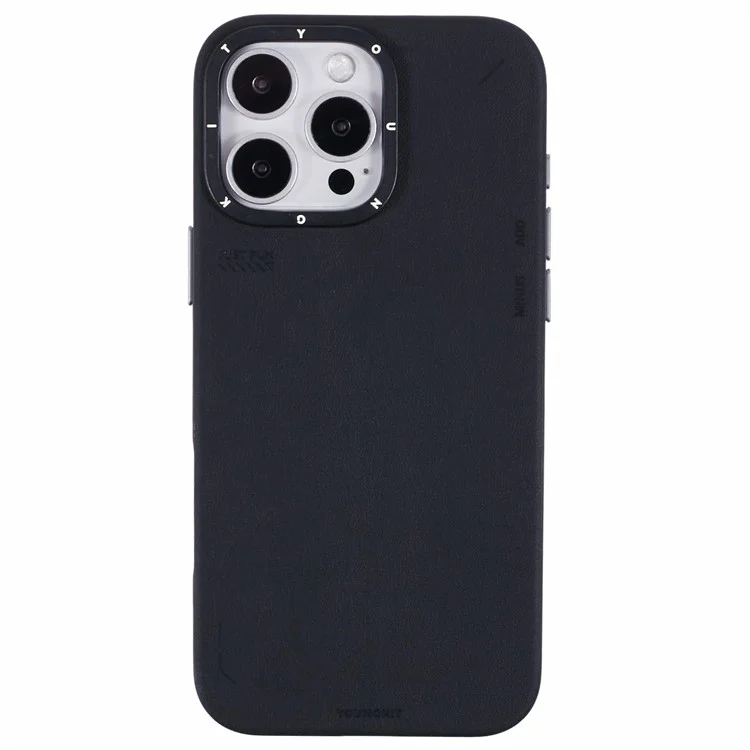 Youngkit Per Iphone 16 Pro Case Compatibile Con Magsafe PU Leather + PC Cover Per Telefono - Nero