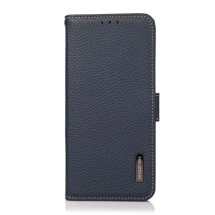 KHAZNEH Für Xiaomi 14T Pro Handyhülle Echtes Rindsleder Cover RFID-Blockierung - Blau