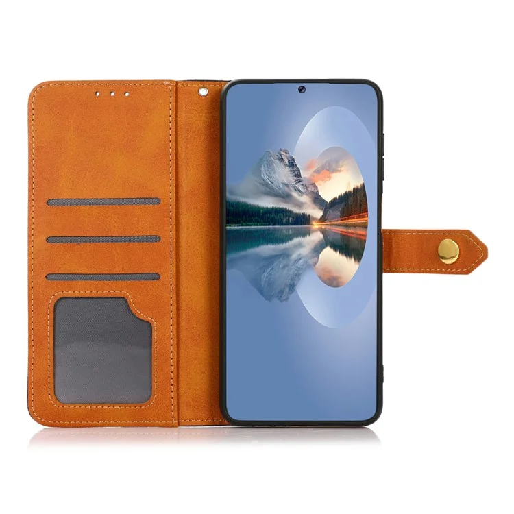 Khazneh Para Samsung Galaxy S25 Ultra Wallet Case de Teléfonos Soporte de Cuero Flip Cover - Negro