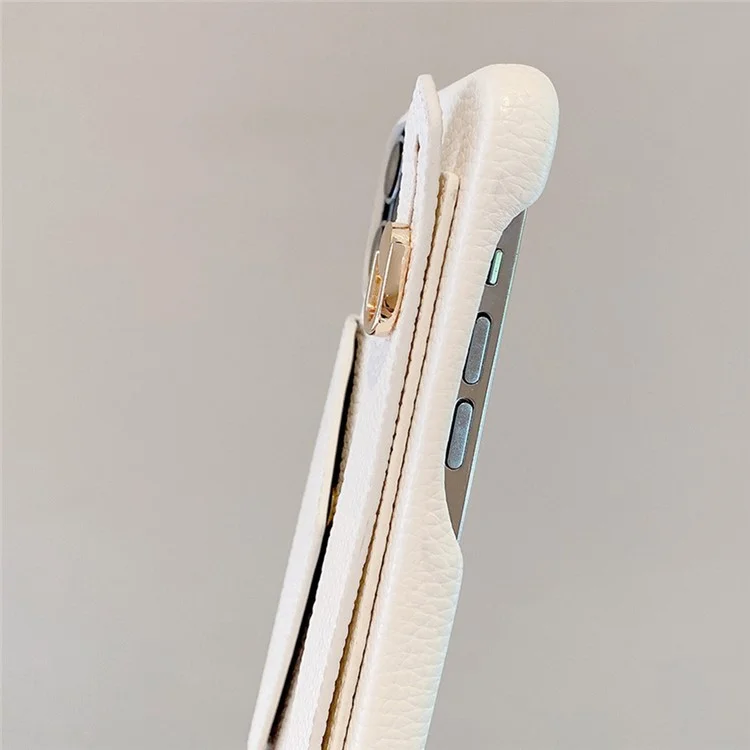 Per Iphone 16 Pro Case Case Wristband Cocciolo Slot Slot in Pelle PU in Pelle+pet Telefono - Bianco