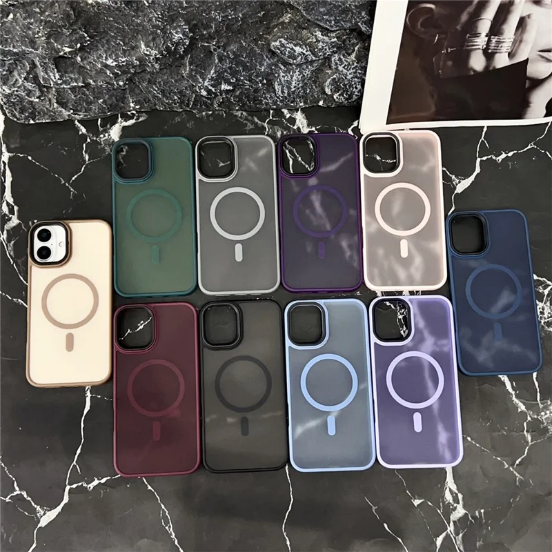 Для Iphone 16 Плюс Корпус, Совместимый с Матовой Крышкой Для pc Magsafe Skin Touch Tpu+ - Серый