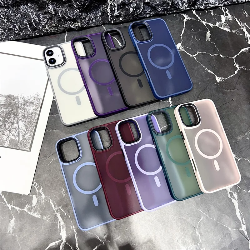Для Iphone 16 Плюс Корпус, Совместимый с Матовой Крышкой Для pc Magsafe Skin Touch Tpu+ - Серый