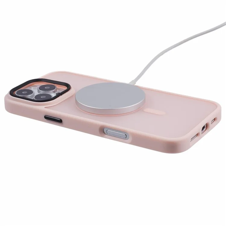 Для Iphone 16 Pro Max Case, Совместимый с Magsafe Skin-Touch Matte Anti-dop TPU+PC Phone Cople - Розовый