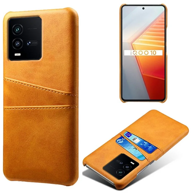 Shockpereper Case For Vivo Iqoo 10 5G Профессиональный Корпус с Двумя Картами Слоты PU - Апельсин