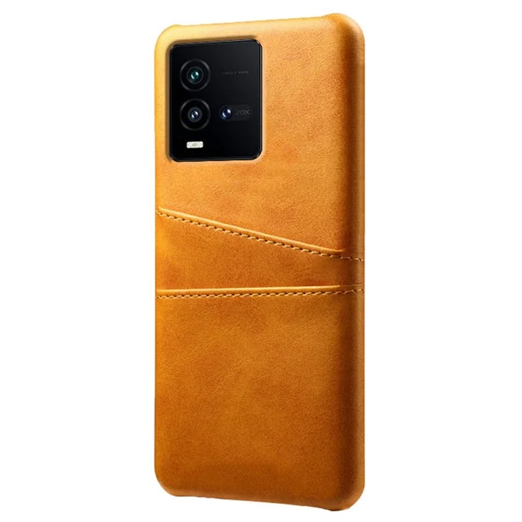 Shockpereper Case For Vivo Iqoo 10 5G Профессиональный Корпус с Двумя Картами Слоты PU - Апельсин