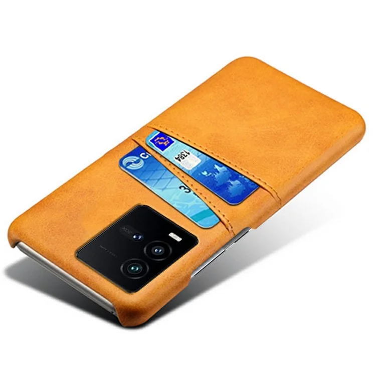 Shockpereper Case For Vivo Iqoo 10 5G Профессиональный Корпус с Двумя Картами Слоты PU - Апельсин