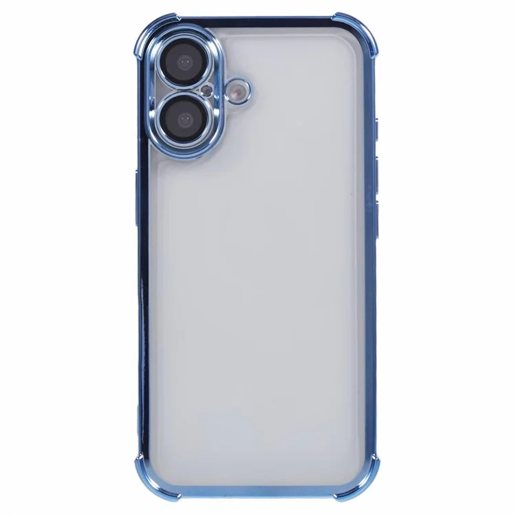 Для Iphone 16 Case Aclelplating Clear TPU Телефона с Пленкой Объектива - Синий