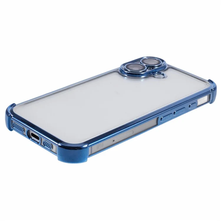Для Iphone 16 Case Aclelplating Clear TPU Телефона с Пленкой Объектива - Синий