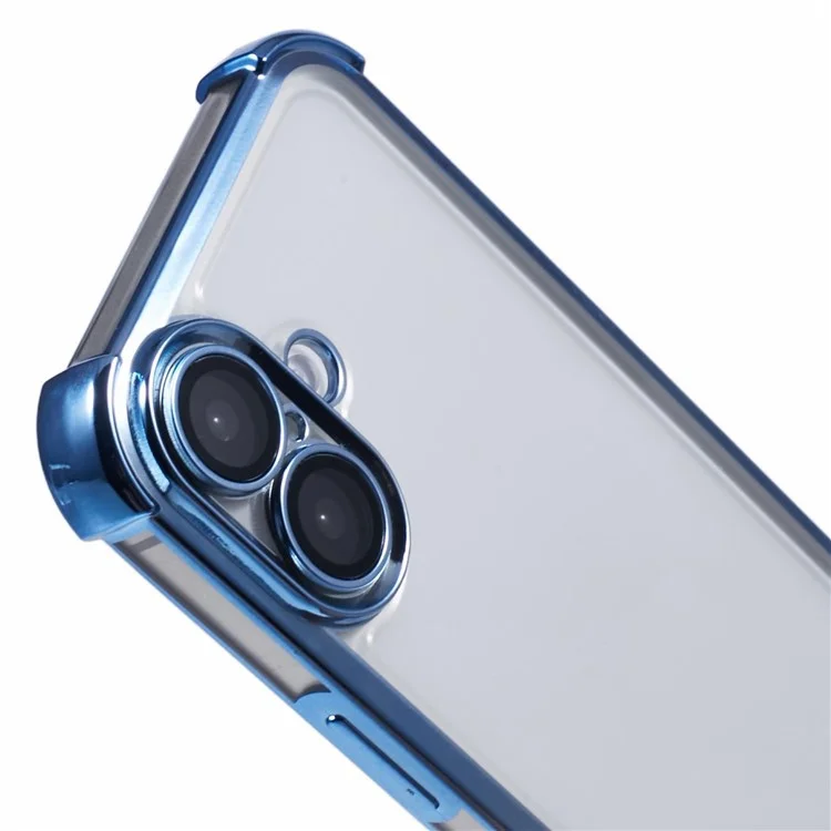 Для Iphone 16 Case Aclelplating Clear TPU Телефона с Пленкой Объектива - Синий