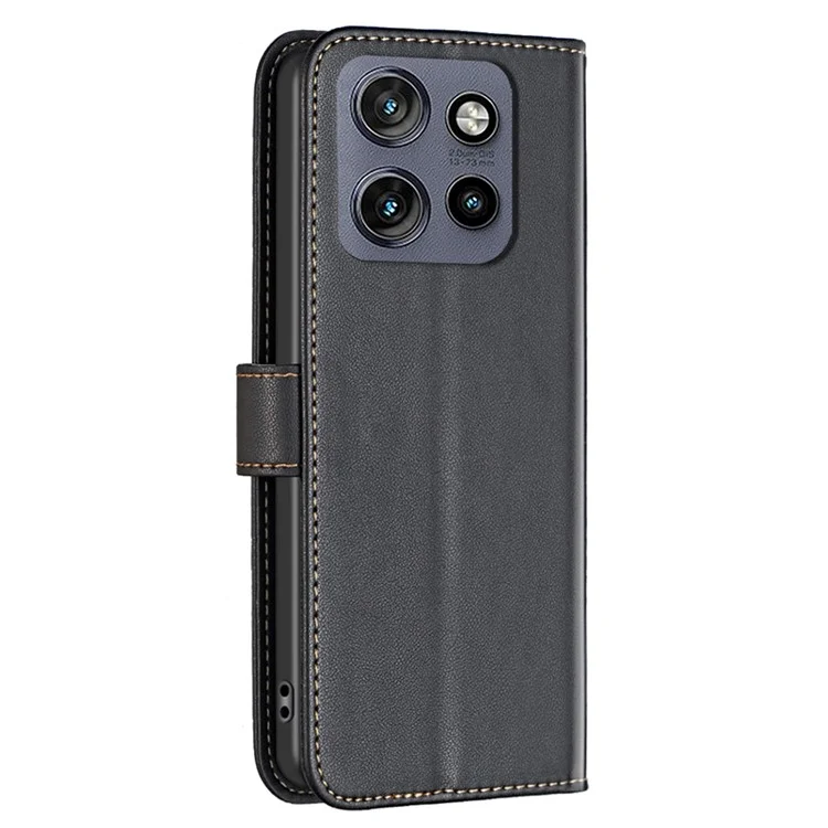 BINFEN COLOR BF17 для Motorola Edge 50 Neo 5G / Moto S50 5G / Thinkphone 25 5G Чехол-книжка из искусственной кожи - черный