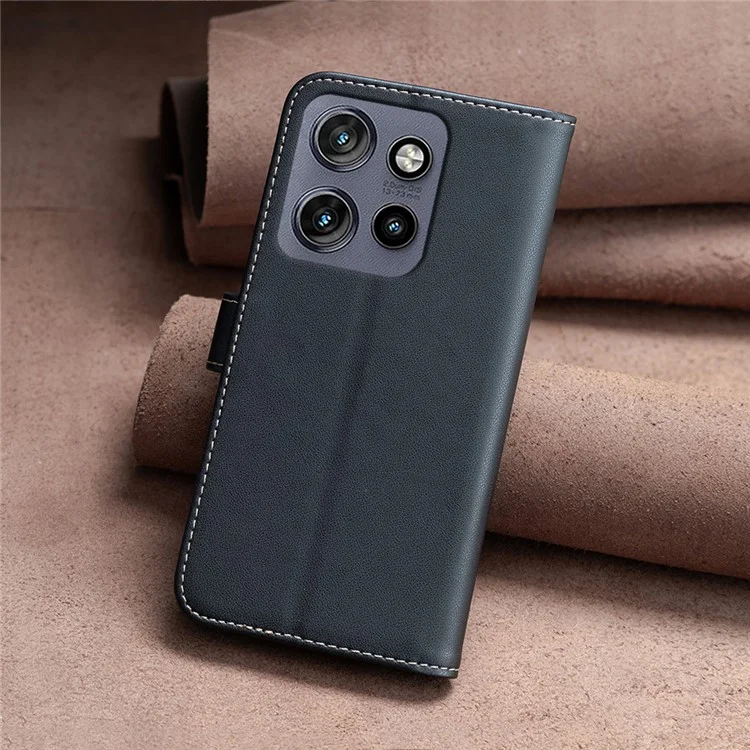 BINFEN COLOR BF17 для Motorola Edge 50 Neo 5G / Moto S50 5G / Thinkphone 25 5G Чехол-книжка из искусственной кожи - черный