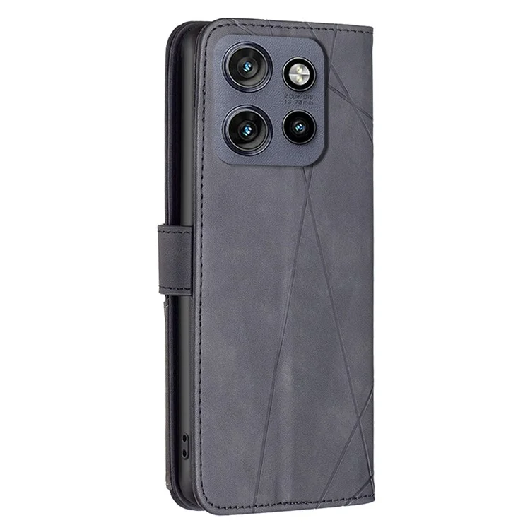BINFEN COLOR BF05 für Motorola Edge 50 Neo 5G / Moto S50 5G / Thinkphone 25 5G Hülle Leder Handyhülle Brieftasche Stand - Schwarz
