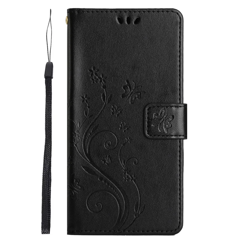 For Motorola Moto G55 5G Case Pattern Imprint PU Leather Phone Wallet Cover with Strap - Black