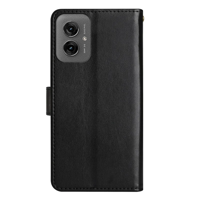 For Motorola Moto G55 5G Case Pattern Imprint PU Leather Phone Wallet Cover with Strap - Black