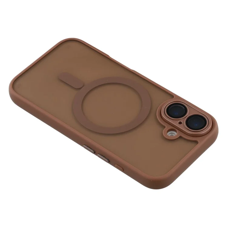 For iPhone 16 Plus Case Compatible with MagSafe TPU + Acrylic Matte Phone Cover with Glass Lens Film - Desert Gold