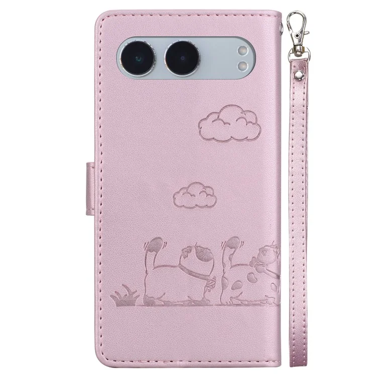 Per OnePlus Nord 4 Case RFID Blocking Kitten Pattern TPU+PU Leather Phone Cover - Rosa
