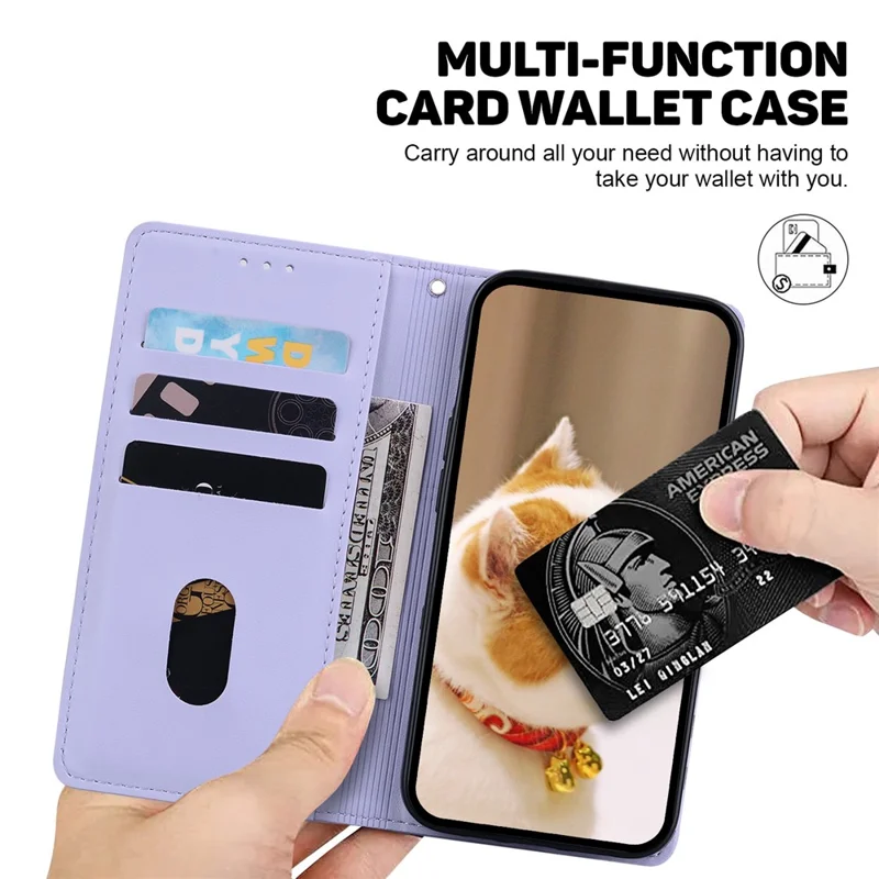 For Xiaomi 14T Pro Case RFID Blocking Kitten Pattern TPU+PU Leather Phone Cover - Purple