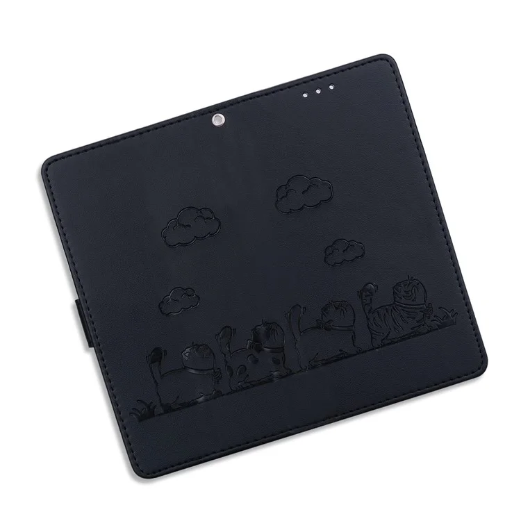 Pour Motorola Moto G55 5G Case RFID Blocking Katten Motel Tpu + pu Couverture de Téléphon - Noir