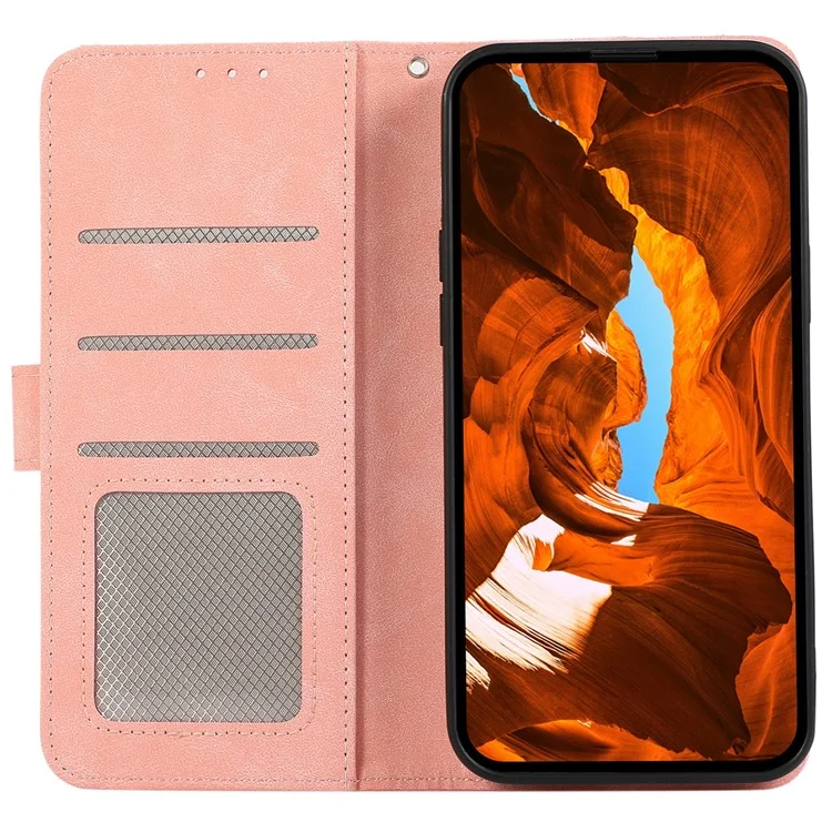 Abeel Per Motorola Moto G55 5G Case Splicing Flip Cover Blocking RFID RFID - Rosa