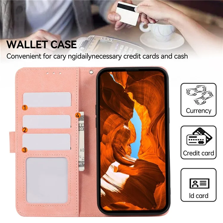 Abeel Per Motorola Moto G55 5G Case Splicing Flip Cover Blocking RFID RFID - Rosa