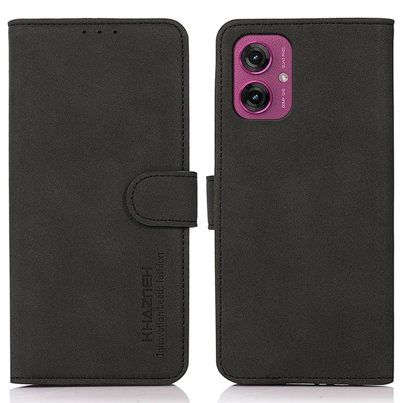 Khazneh Per Motorola Moto G55 5G Stand Case PU Coperchi - Nero