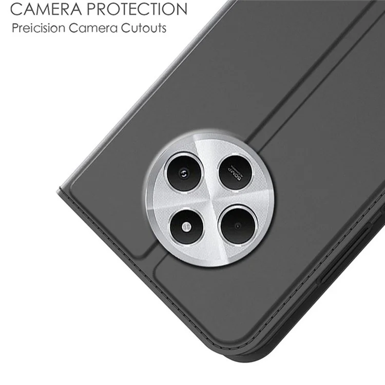 Для Xiaomi Poco C75 4G / Redmi 14c 4g Case Case Cute Phone Phone Cay с Держателем Карты Подставка Для Магнитного Закрытия - Черный