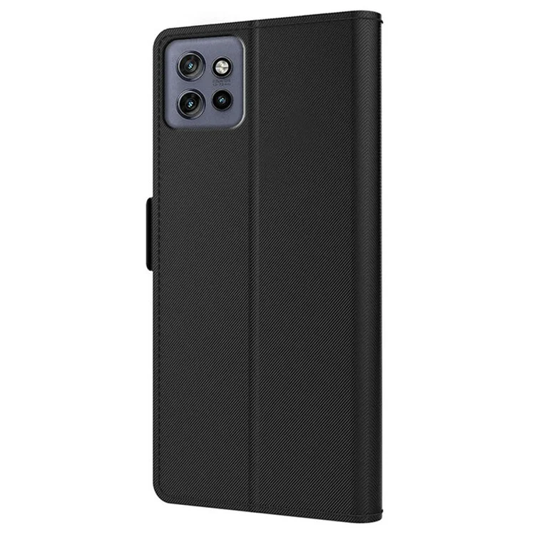 For Motorola Edge 50 Neo 5G / Moto S50 5G / Thinkphone 25 5G Case Stand PU Leather Phone Cover Card Holder Mirror - Black