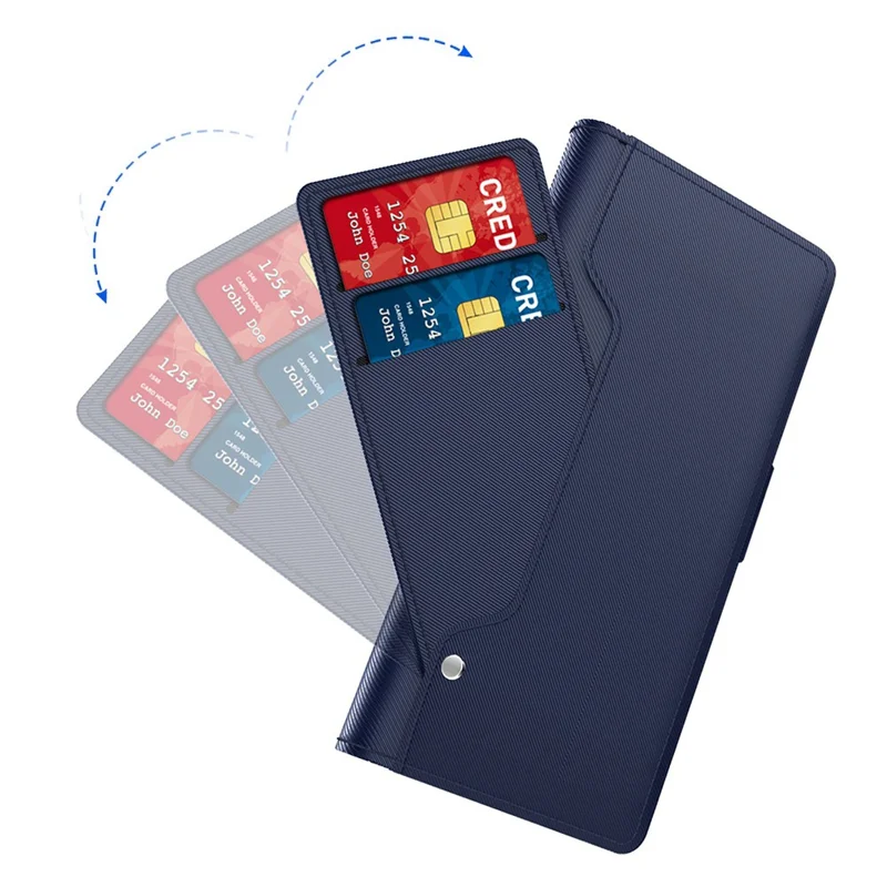 For Infinix Zero 40 4G Case Stand PU Leather Phone Cover Card Holder Mirror - Blue