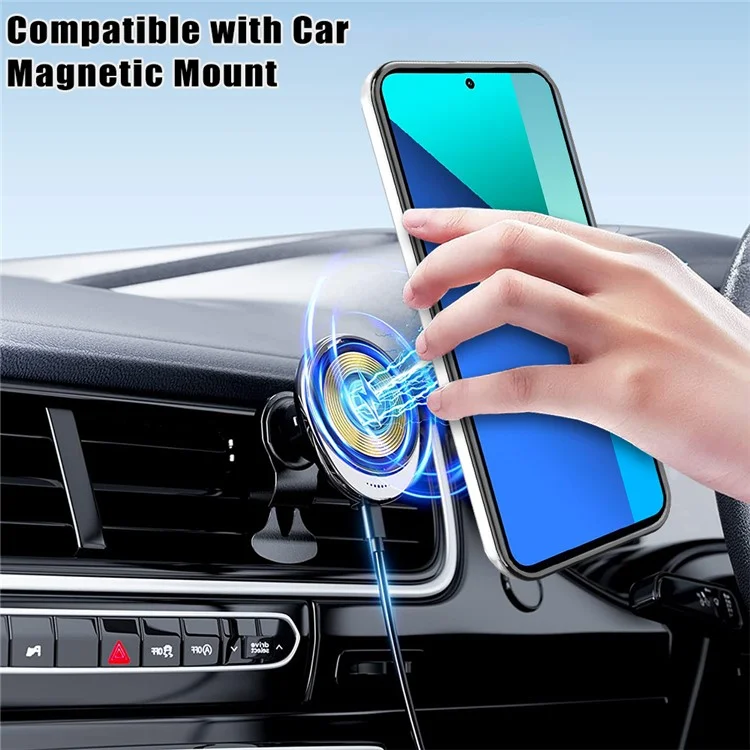 For Xiaomi Redmi Note 13 4G Case Kickstand PC+TPU Magnetic Phone Cover - Blue