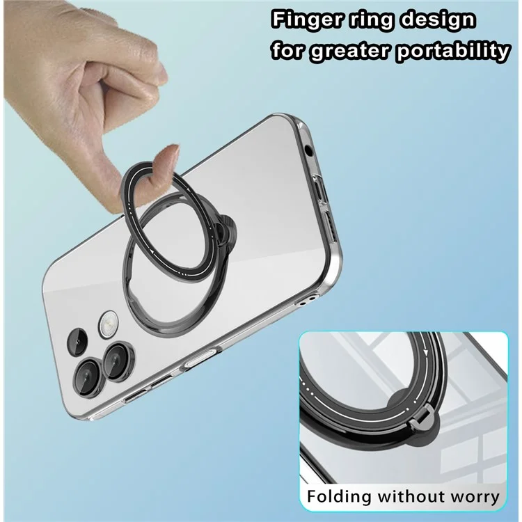 For Xiaomi Redmi Note 13 4G Case Kickstand PC+TPU Magnetic Phone Cover - Blue