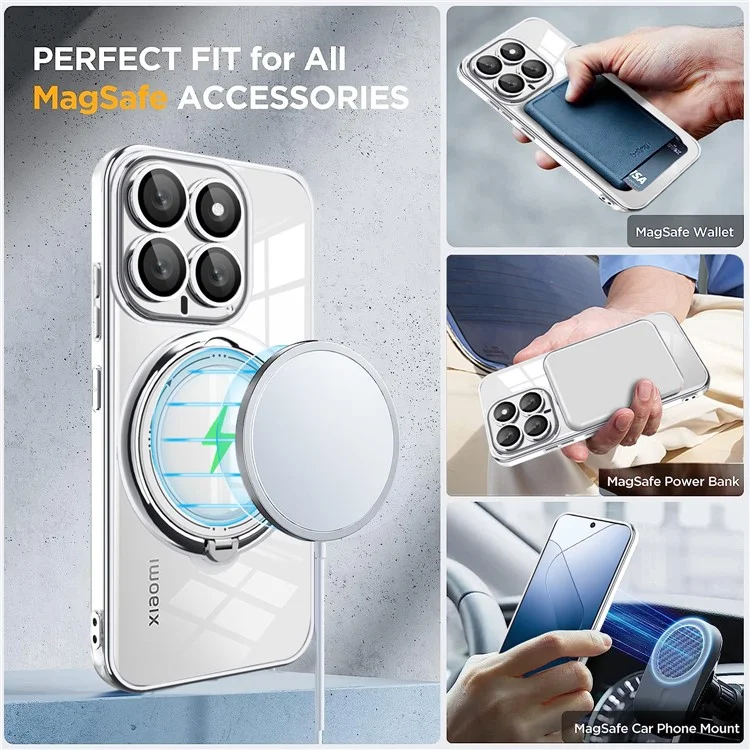 Для Xiaomi 14 Case Kickstand PC+TPU Magnetic Phone Cope - Синий