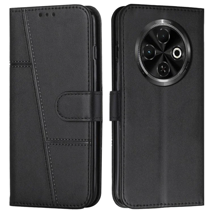 For TECNO Spark 30C 4G Case Stand Flip Protective Leather Phone Cover - Black