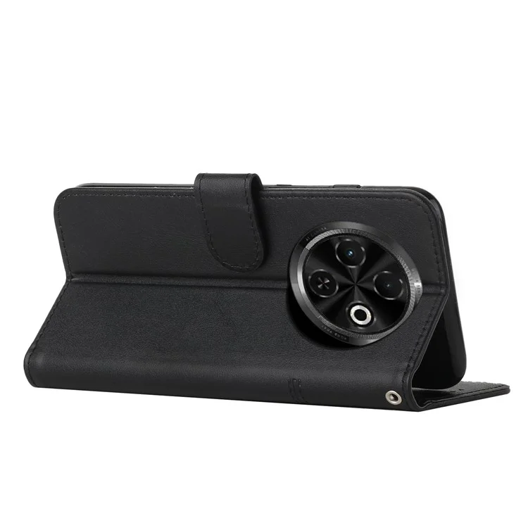 For TECNO Spark 30C 4G Case Stand Flip Protective Leather Phone Cover - Black