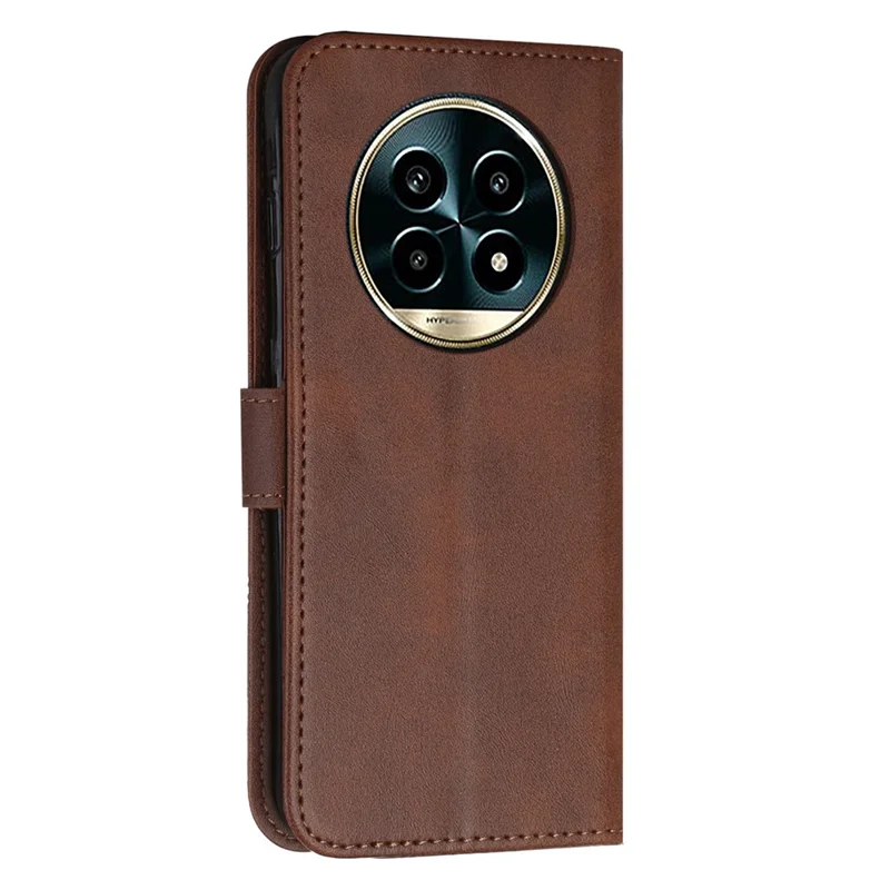 For Realme 13 Pro 5G (Global) / 13 Pro+ 5G (Global) Case Stand Flip Protective Leather Phone Cover - Brown