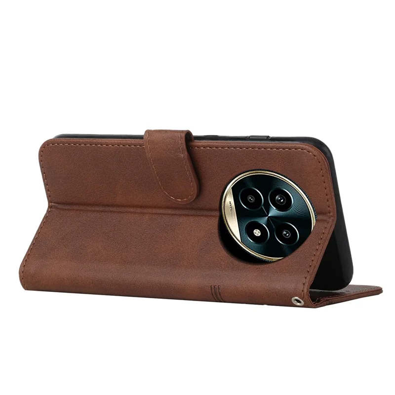 For Realme 13 Pro 5G (Global) / 13 Pro+ 5G (Global) Case Stand Flip Protective Leather Phone Cover - Brown