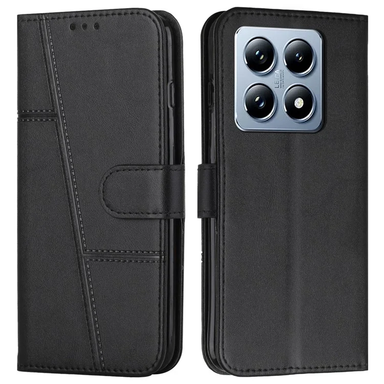For Xiaomi 14T Pro Case Stand Flip Protective Leather Phone Cover - Black