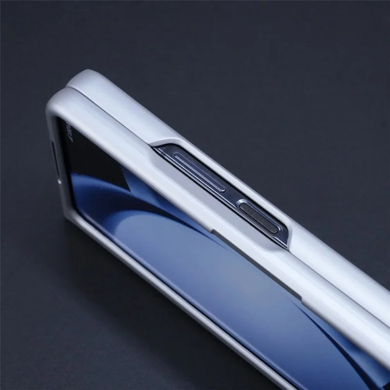 Für Samsung Galaxy Z Fold6 5G Hülle Kickstand Skin-Touch Leder+pc Telefonabdeckung Mit Stylus - Blau