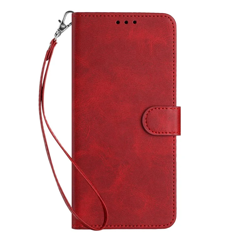 For Xiaomi 14T Pro Case Flip Stand PU Leather Wallet Phone Cover Calf Texture - Red