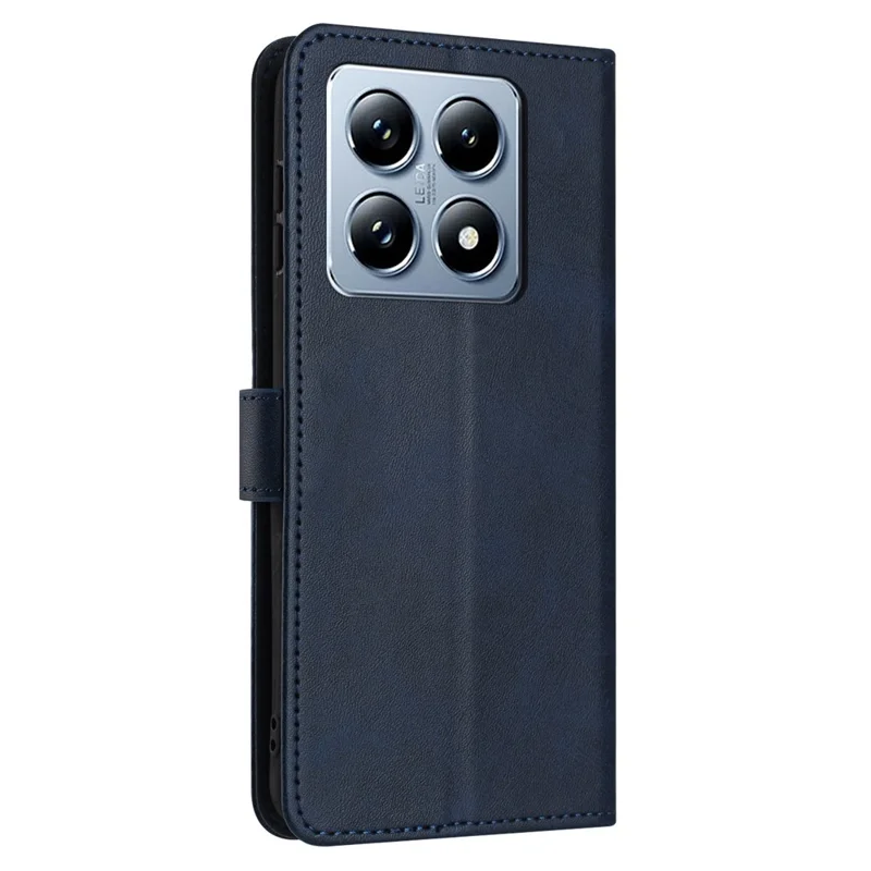For Xiaomi 14T Case Flip Stand PU Leather Wallet Phone Cover Calf Texture - Sapphire