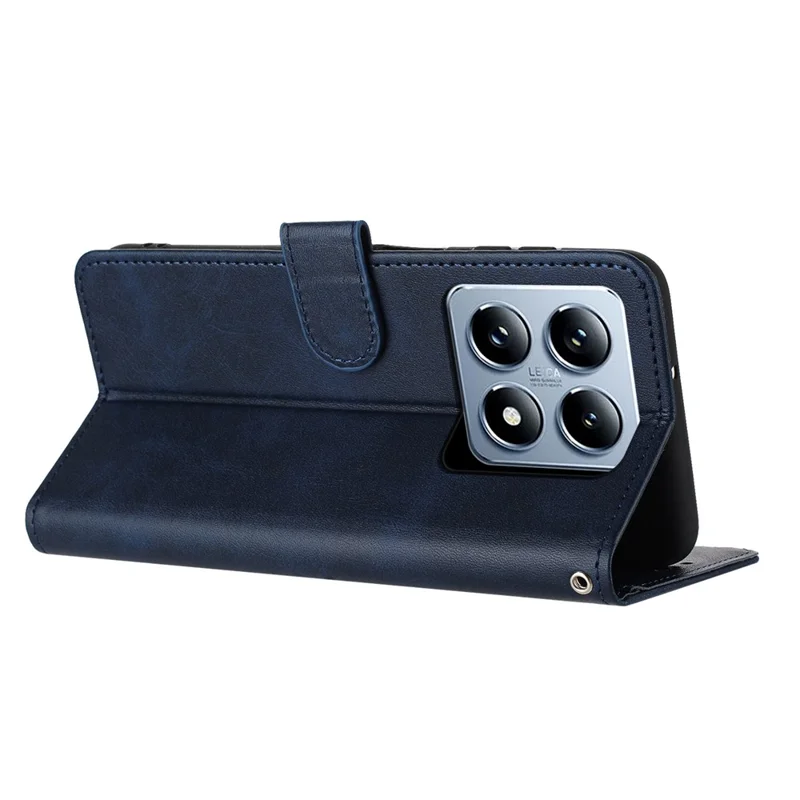 For Xiaomi 14T Case Flip Stand PU Leather Wallet Phone Cover Calf Texture - Sapphire